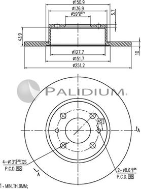 Ashuki P331-047 - Disc frana aaoparts.ro
