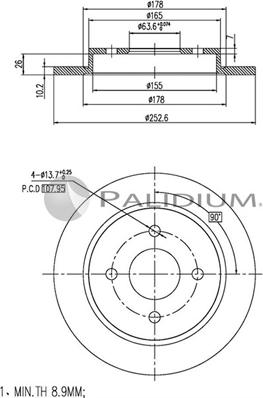 Ashuki P331-013 - Disc frana aaoparts.ro