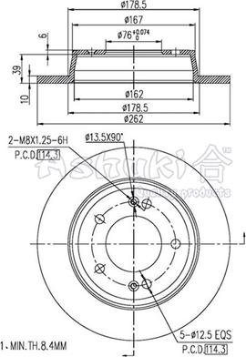 Ashuki Y089-57 - Disc frana aaoparts.ro