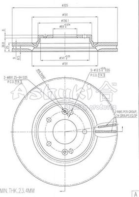 Ashuki Y089-68 - Disc frana aaoparts.ro