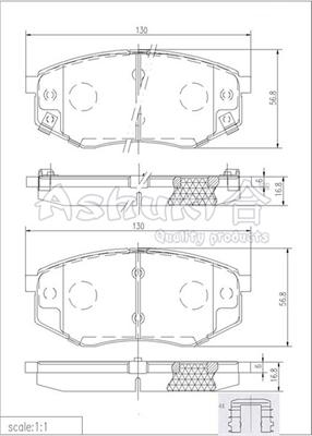 Ashuki Y029-50 - Set placute frana,frana disc aaoparts.ro