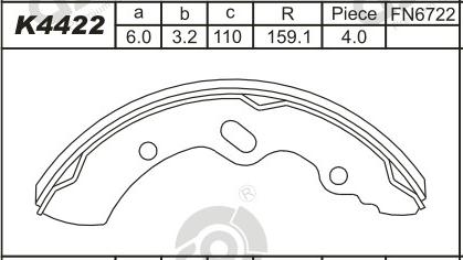 Asimco K4422 - Set saboti frana aaoparts.ro