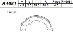 Asimco K4681 - Set saboti frana aaoparts.ro