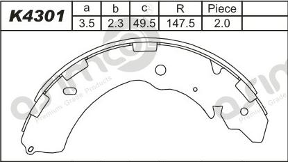 Asimco K4301 - Set saboti frana aaoparts.ro