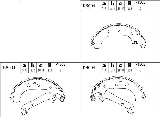 Asimco K6004 - Set saboti frana aaoparts.ro