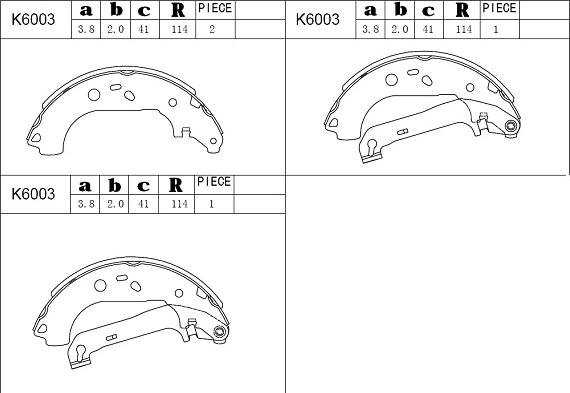 Asimco K6003 - Set saboti frana aaoparts.ro