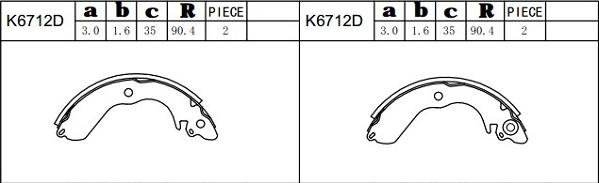 Asimco K6712D - Set saboti frana aaoparts.ro