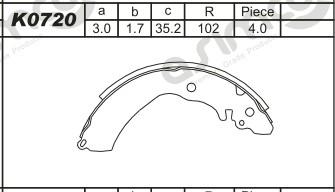 Asimco K0720 - Set saboti frana aaoparts.ro