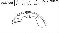 Asimco K3324 - Set saboti frana aaoparts.ro