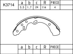 Asimco K3714 - Set saboti frana aaoparts.ro