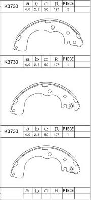 Asimco K3730 - Set saboti frana aaoparts.ro