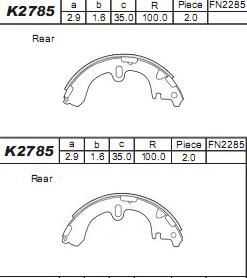 Asimco K2785 - Set saboti frana aaoparts.ro