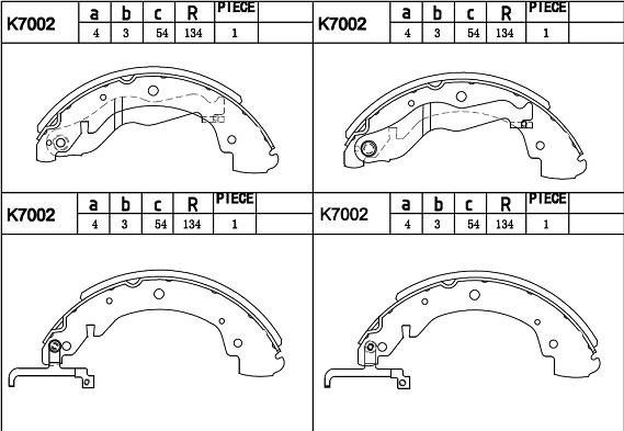 Asimco K7002 - Set saboti frana aaoparts.ro