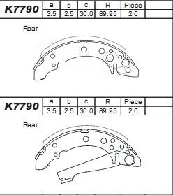 Asimco K7790 - Set saboti frana aaoparts.ro