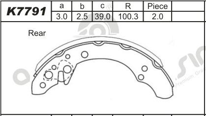 Asimco K7791 - Set saboti frana aaoparts.ro