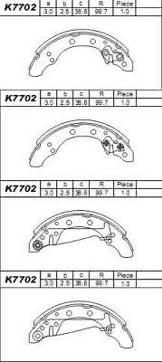 Asimco K7702 - Set saboti frana aaoparts.ro