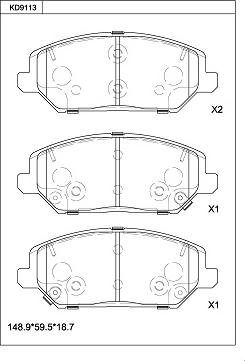 Asimco KD9113 - Set placute frana,frana disc aaoparts.ro