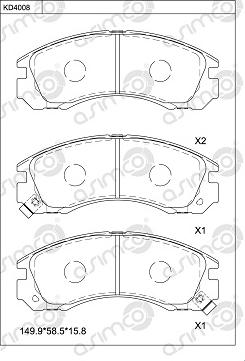 Asimco KD4008 - Set placute frana,frana disc aaoparts.ro