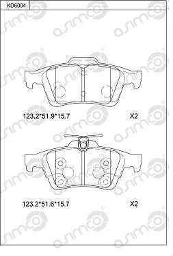 Asimco KD6004 - Set placute frana,frana disc aaoparts.ro