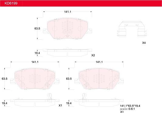 Asimco KD6199 - Set placute frana,frana disc aaoparts.ro