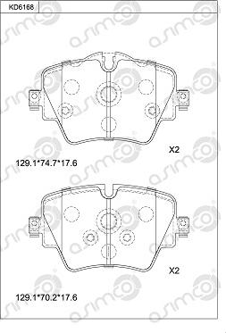 Asimco KD6168 - Set placute frana,frana disc aaoparts.ro