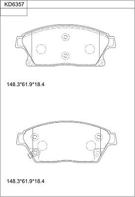 Asimco KD6357 - Set placute frana,frana disc aaoparts.ro