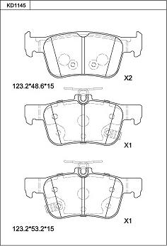 Asimco KD1145 - Set placute frana,frana disc aaoparts.ro