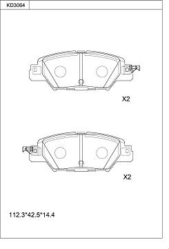 Asimco KD3064 - Set placute frana,frana disc aaoparts.ro
