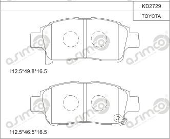 Asimco KD2729 - Set placute frana,frana disc aaoparts.ro
