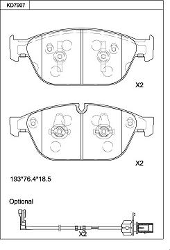 Asimco KD7907 - Set placute frana,frana disc aaoparts.ro