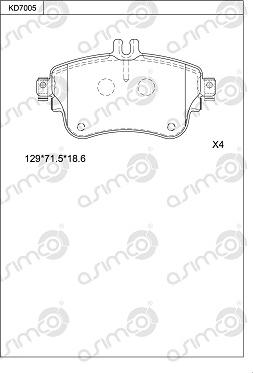 Asimco KD7005 - Set placute frana,frana disc aaoparts.ro