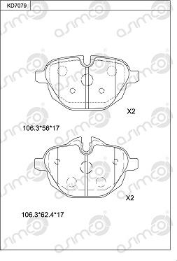 Asimco KD7079 - Set placute frana,frana disc aaoparts.ro