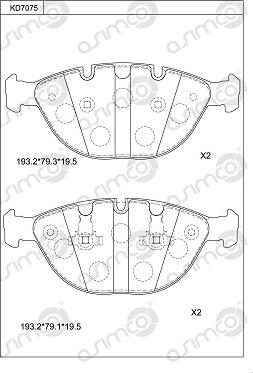 Asimco KD7075 - Set placute frana,frana disc aaoparts.ro