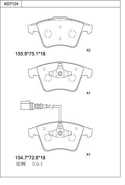 Asimco KD7124 - Set placute frana,frana disc aaoparts.ro