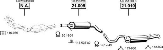 Asmet VA030540 - Sistem de esapament aaoparts.ro