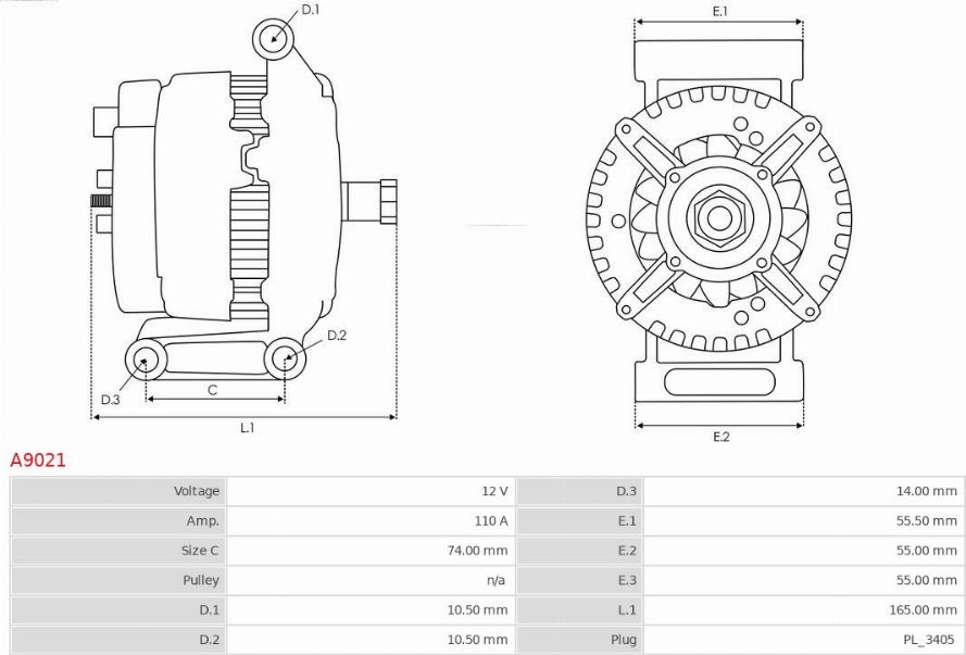 AS-PL A9021 - Generator / Alternator aaoparts.ro