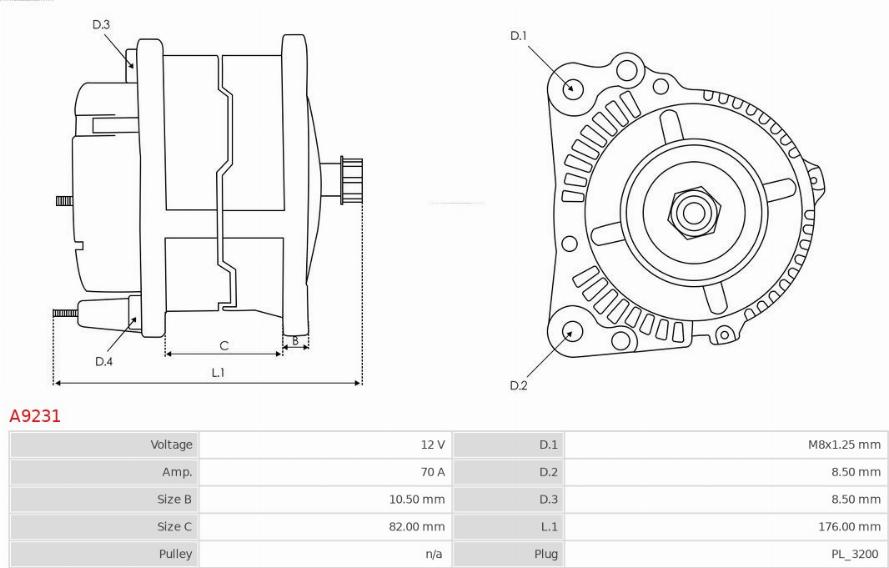 AS-PL A9231 - Generator / Alternator aaoparts.ro