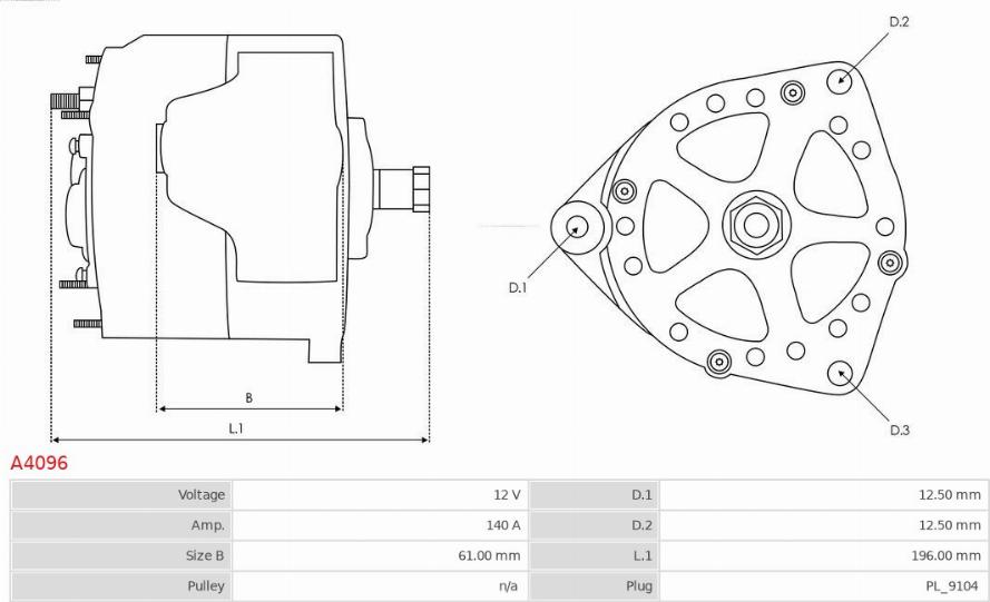 AS-PL A4096 - Generator / Alternator aaoparts.ro