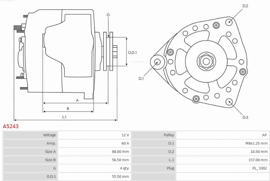 AS-PL A5243 - Generator / Alternator aaoparts.ro