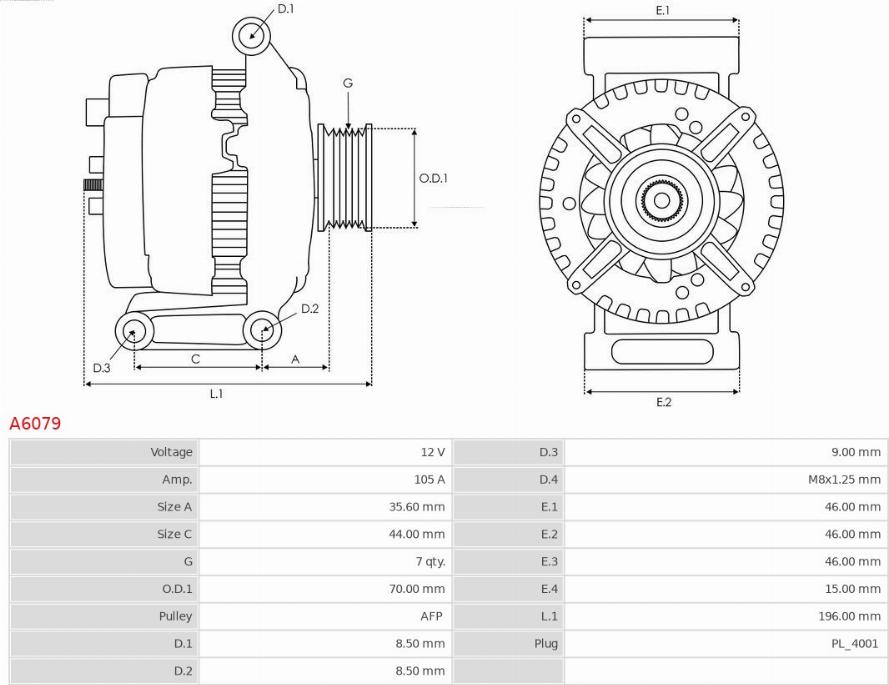 AS-PL A6079 - Generator / Alternator aaoparts.ro