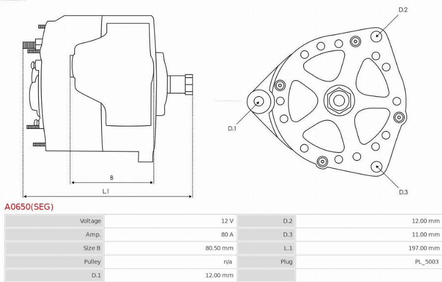 AS-PL A0650(SEG) - Generator / Alternator aaoparts.ro