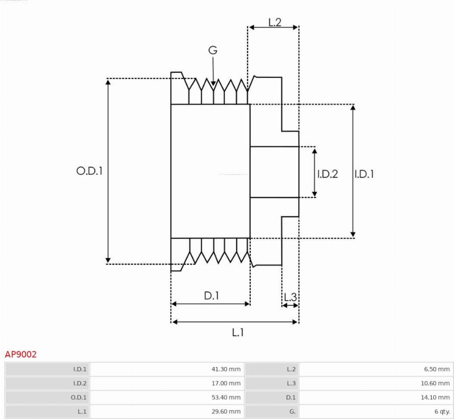 AS-PL AP9002 - Fulie, alternator aaoparts.ro