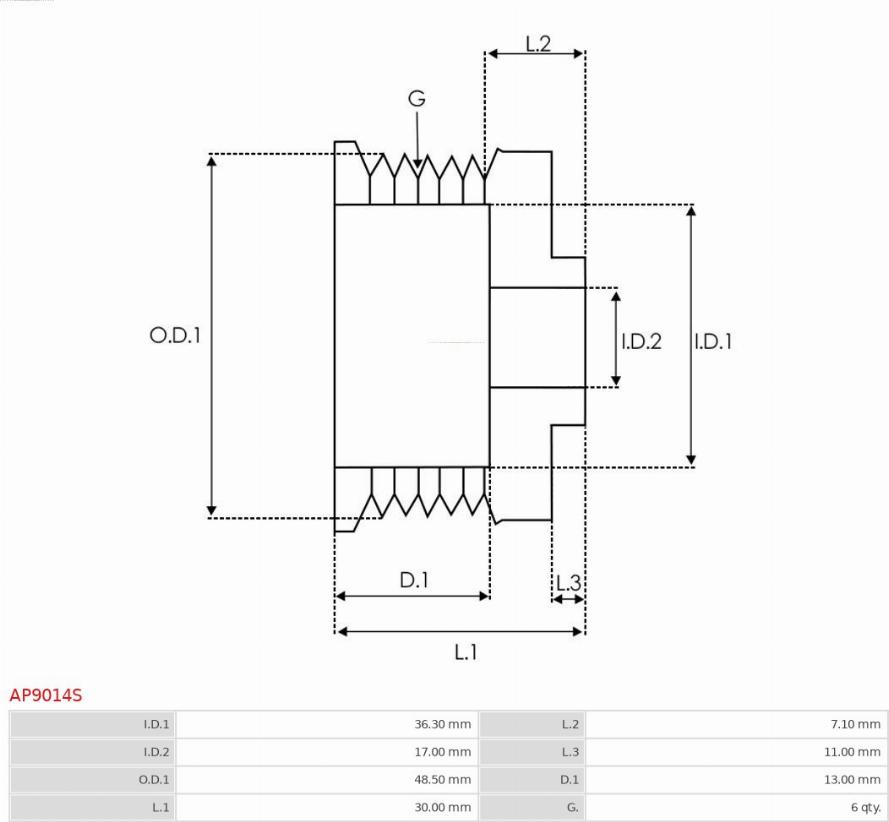 AS-PL AP9014S - Fulie, alternator aaoparts.ro