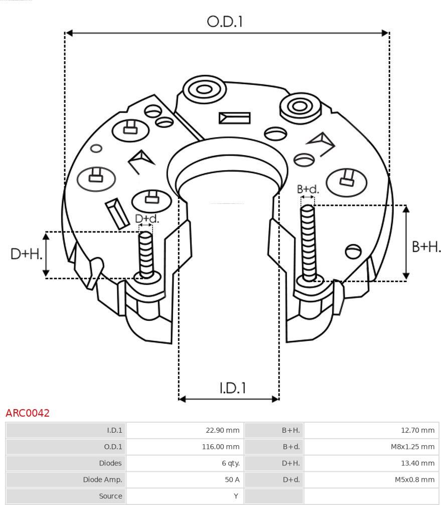 AS-PL ARC0042 - Punte diode aaoparts.ro