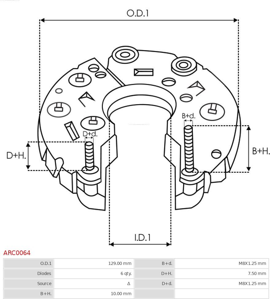 AS-PL ARC0064 - Punte diode aaoparts.ro