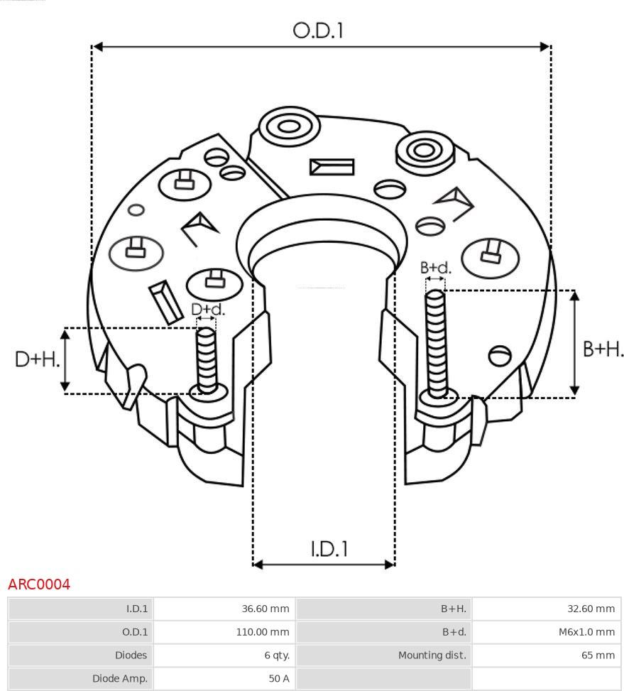 AS-PL ARC0004 - Punte diode aaoparts.ro