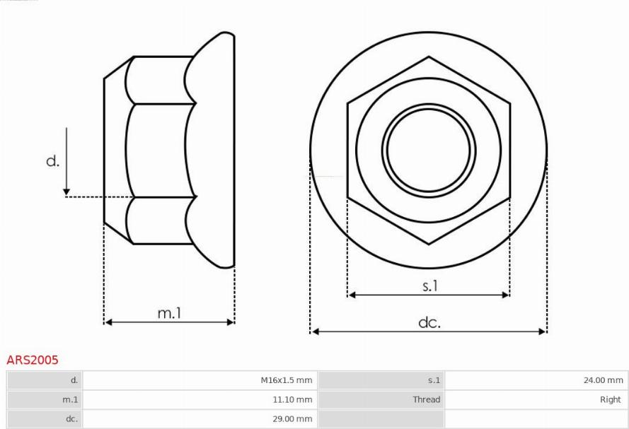 AS-PL ARS2005 - Chit reparatie, alternator aaoparts.ro