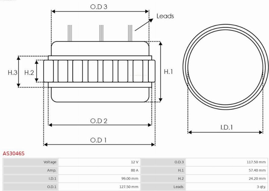 AS-PL AS3046S - Stator,alternator aaoparts.ro