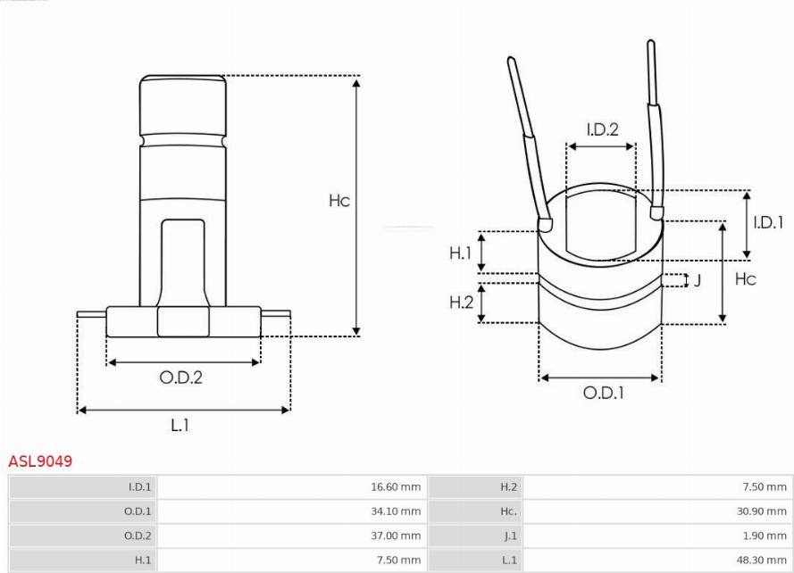 AS-PL ASL9049 - Colector, alternator aaoparts.ro