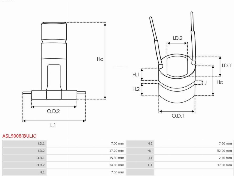 AS-PL ASL9008(BULK) - Colector, alternator aaoparts.ro